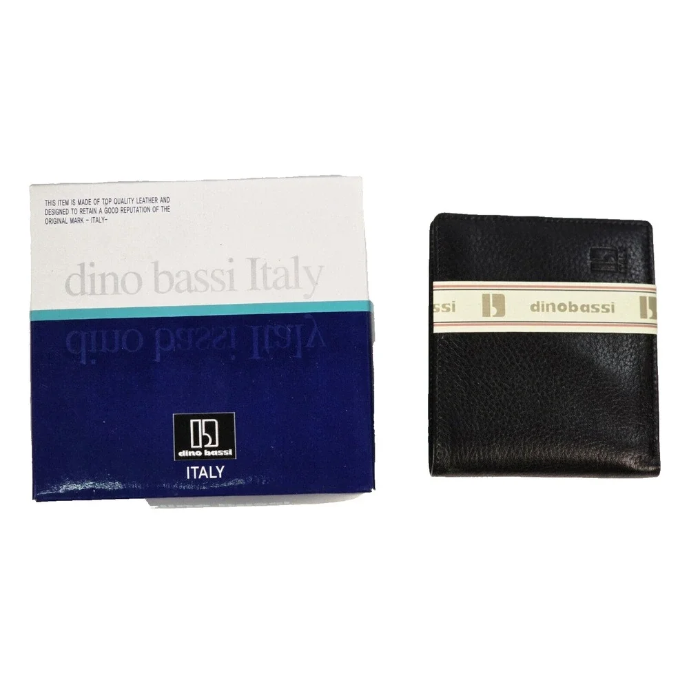 Dino Bassi Italy Men's Black Leather Wallet Billfold, New With Box